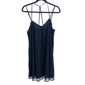 BCBGeneration Black Lace Strappy Sleeveless Shift Dress Size Medium
